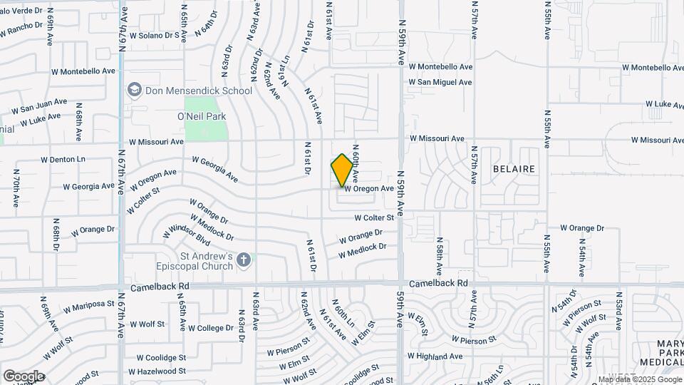 6033 W Oregon Ave Mapa y Detalles de la Ubicación