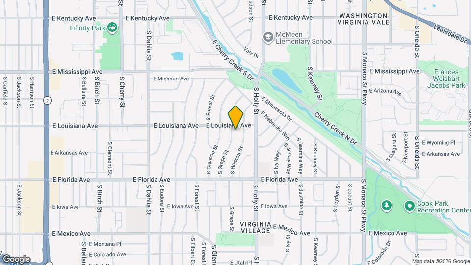 1310 S Grape St Map and Location Details
