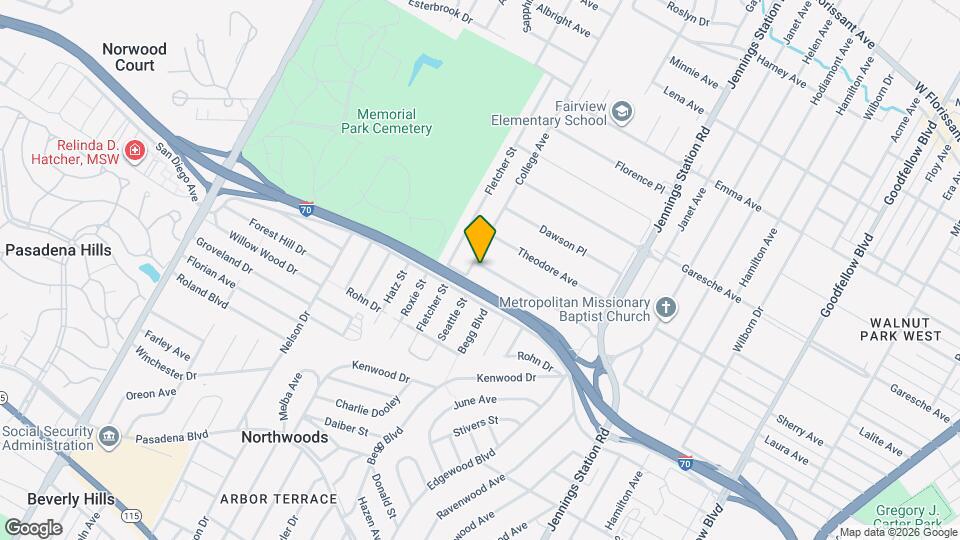 7160 Beulah Ave Map and Location Details