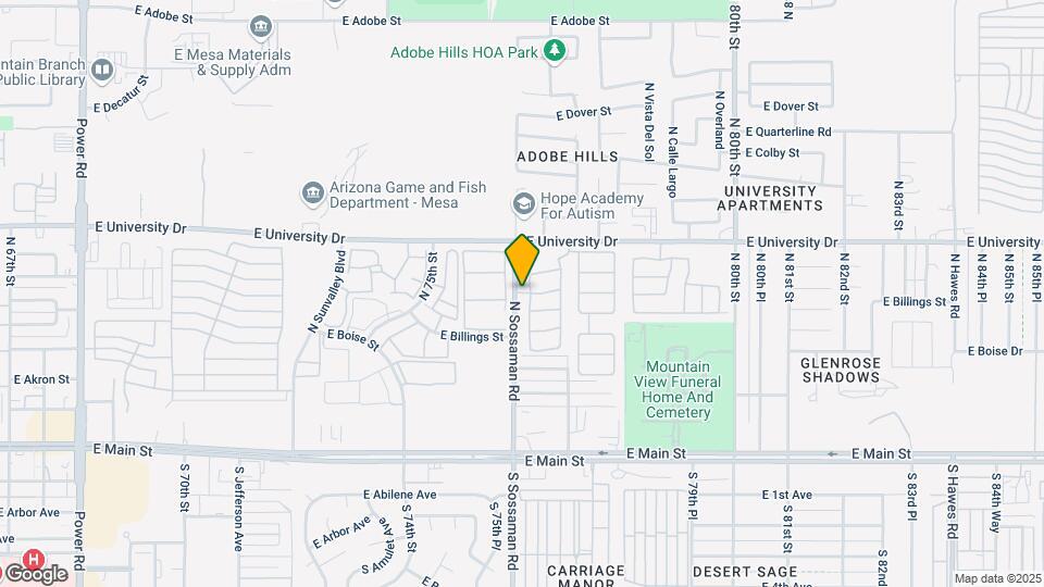 7533 E Billings St Map and Location Details