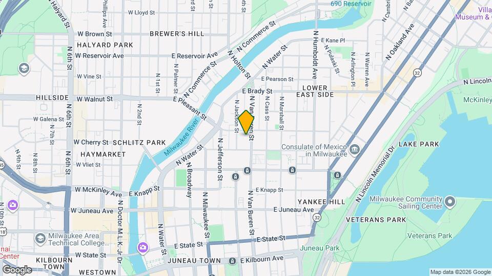 1529 N Van Buren St, Unit B Map and Location Details
