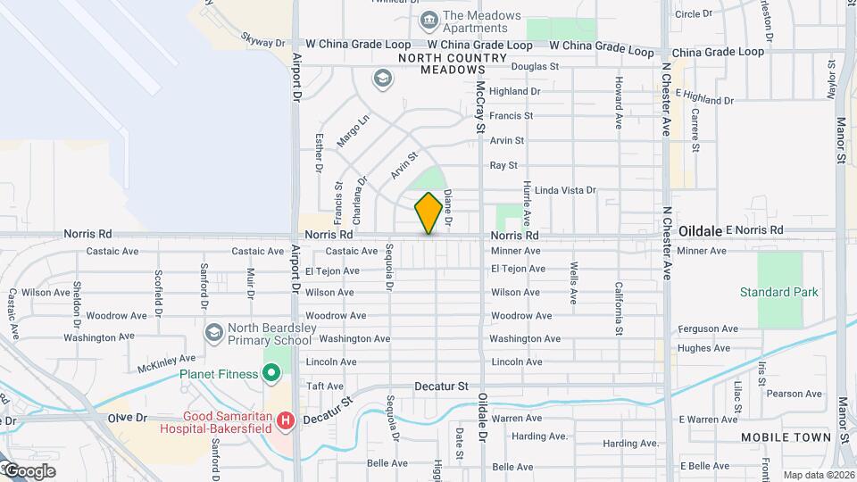 1405 Yosemite Dr Map and Location Details