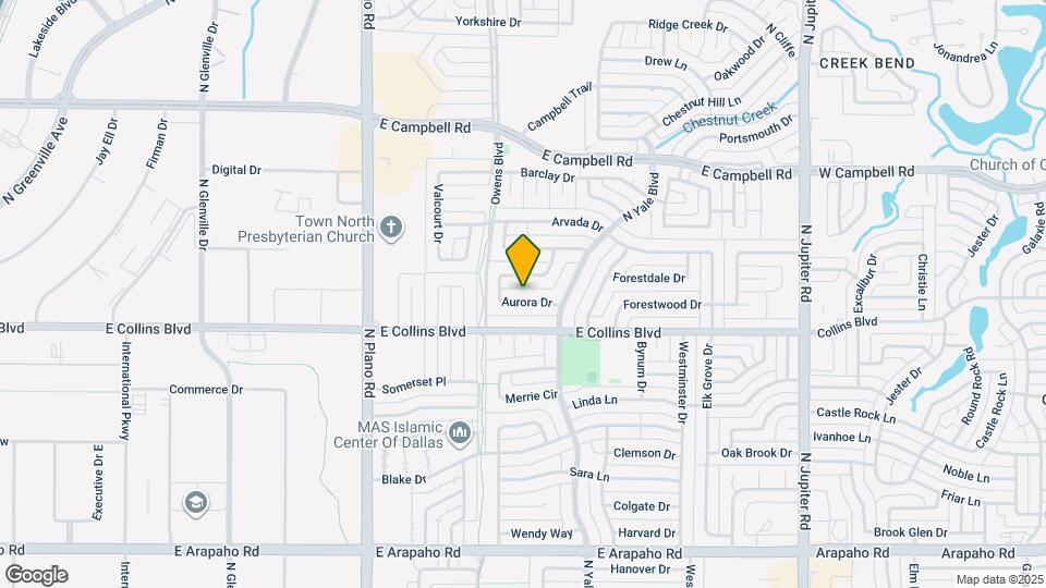 1618 Aurora Dr Map and Location Details