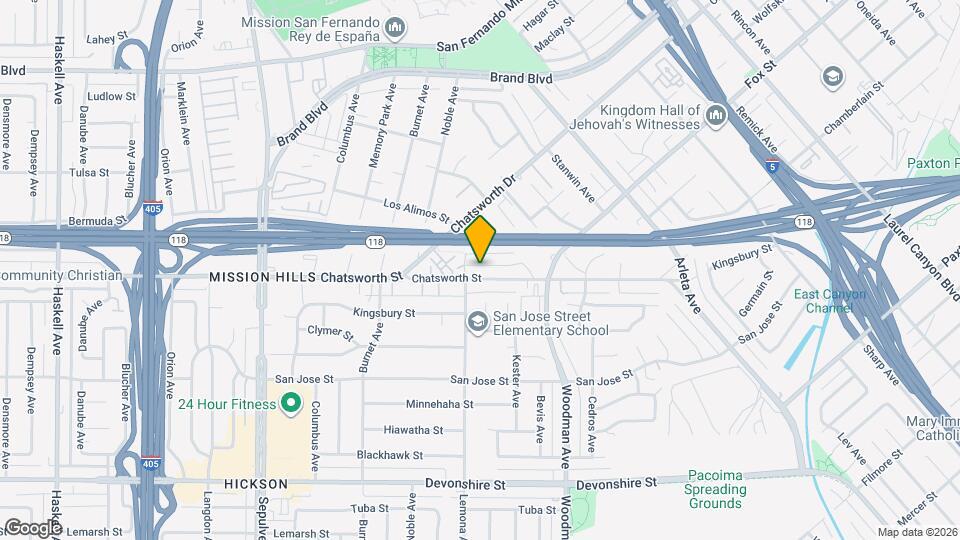 14947 Chatsworth St Map and Location Details