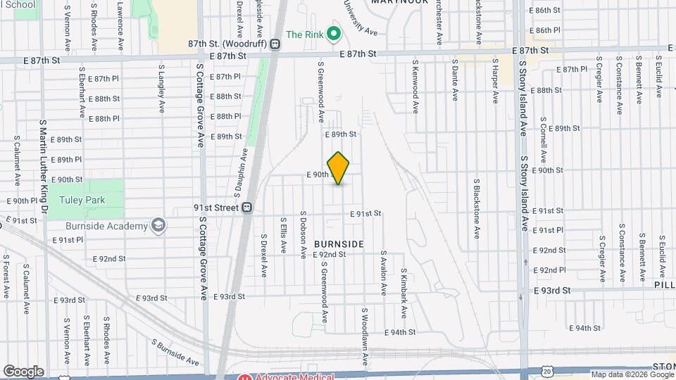 9020 S University Ave Map and Location Details