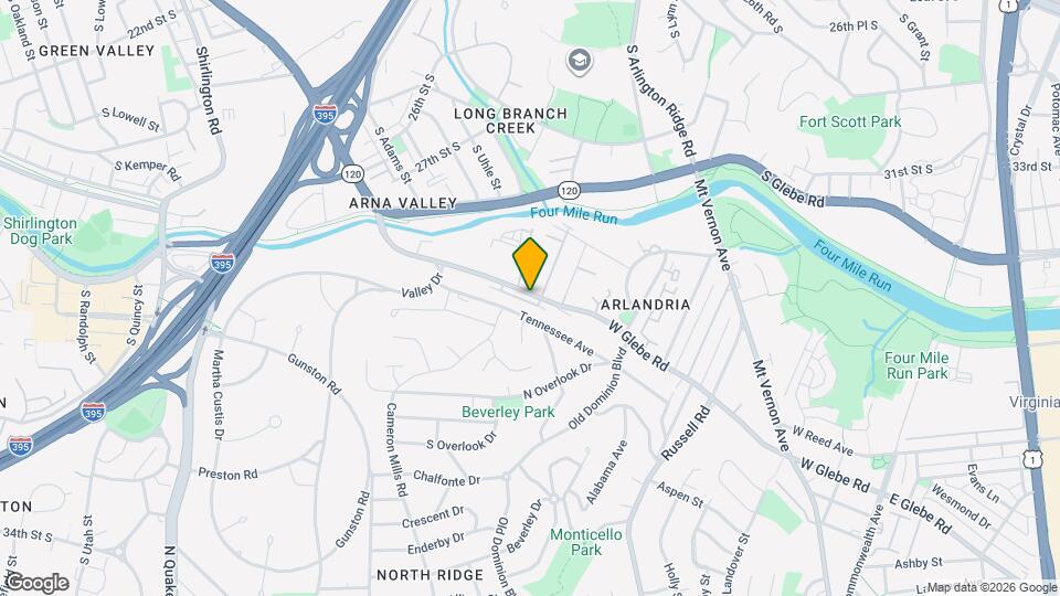 820 W Glebe Rd Map and Location Details