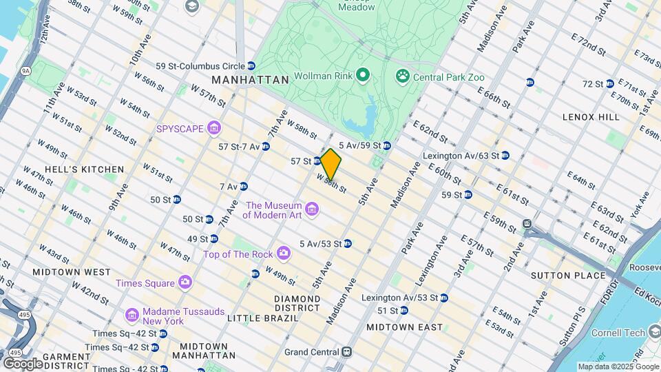 40 W 56th St Mapa y Detalles de la Ubicación