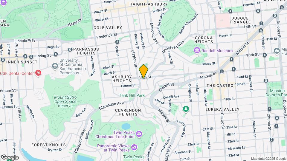1222 Clayton St Map and Location Details