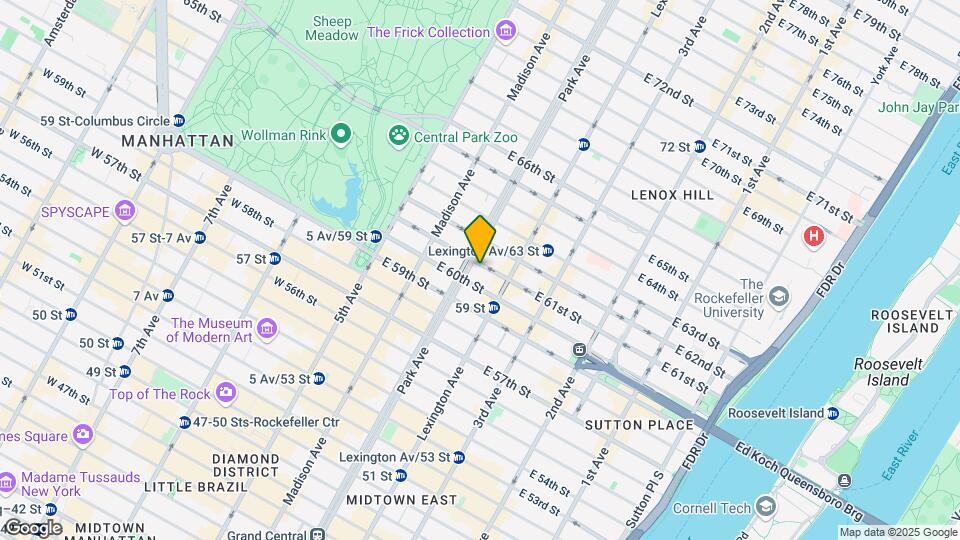 110 E 61st St Mapa y Detalles de la Ubicación