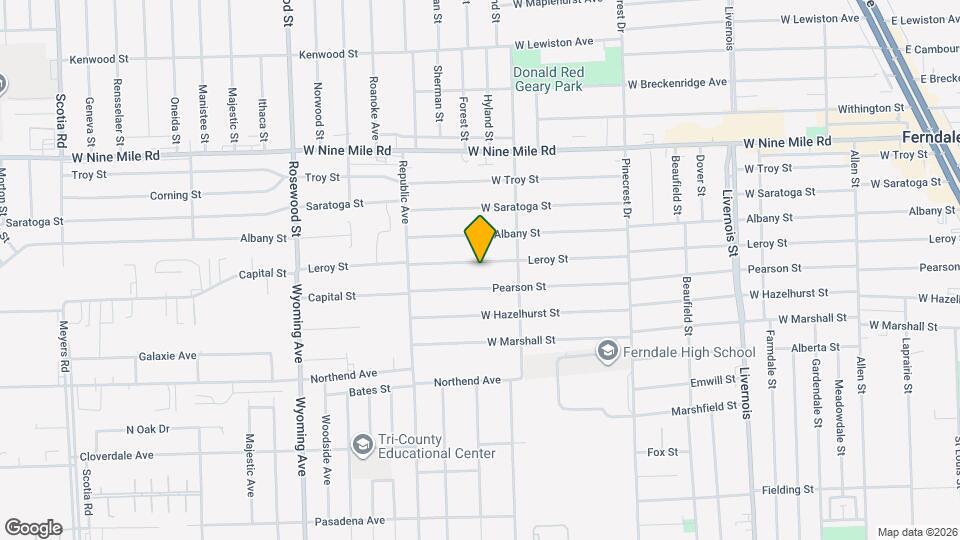 1587 Leroy St Map and Location Details