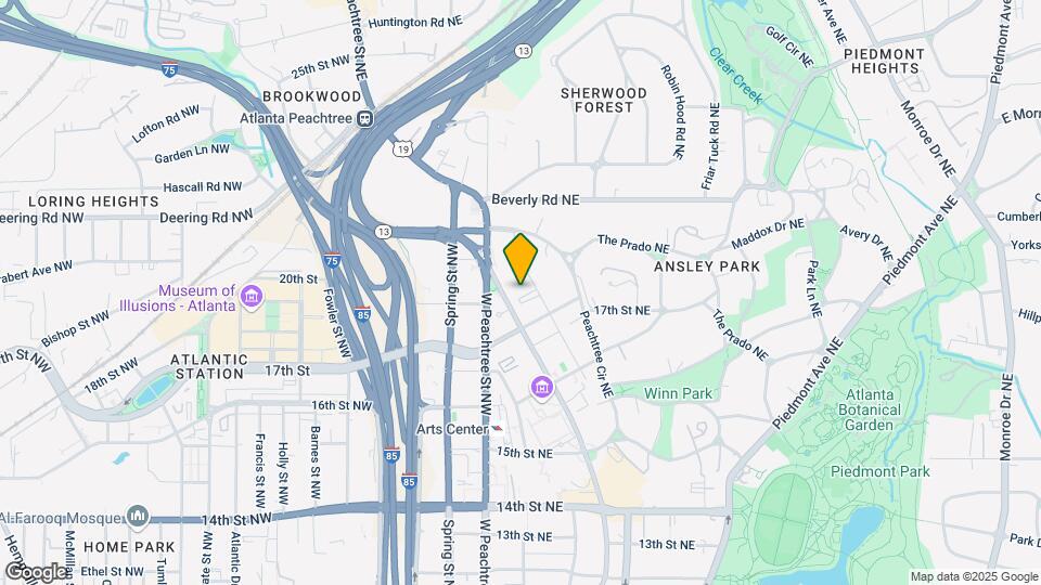 1421 NE Peachtree St Map and Location Details