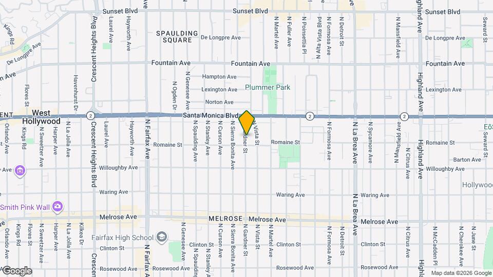 1014 N Gardner St Mapa y Detalles de la Ubicación