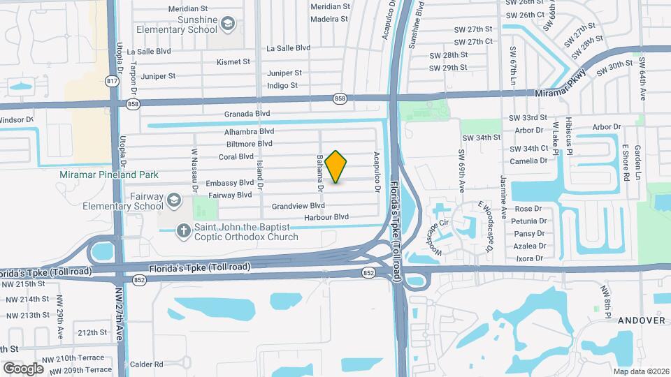 7321 Fairway Blvd Map and Location Details