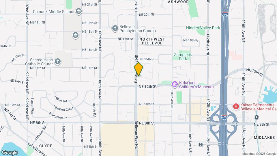 1256 Bellevue Way NE Map and Location Details