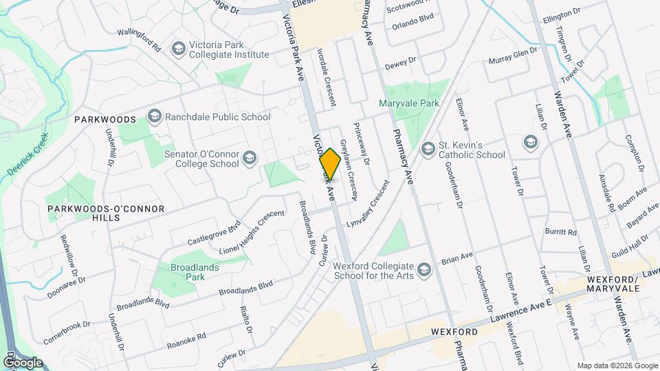 1961 Victoria Park Ave Map and Location Details