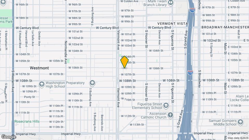 834 W 106th St Mapa y Detalles de la Ubicación