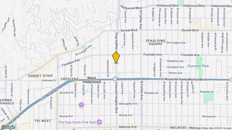 1235 N Crescent Heights Blvd Mapa y Detalles de la Ubicación