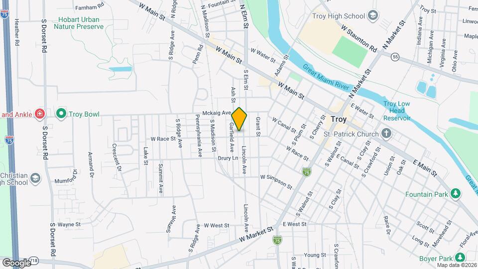 709 W Race St Mapa y Detalles de la Ubicación