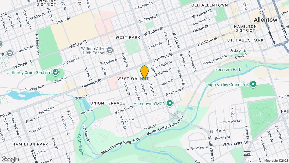 1542 Walnut St Map and Location Details