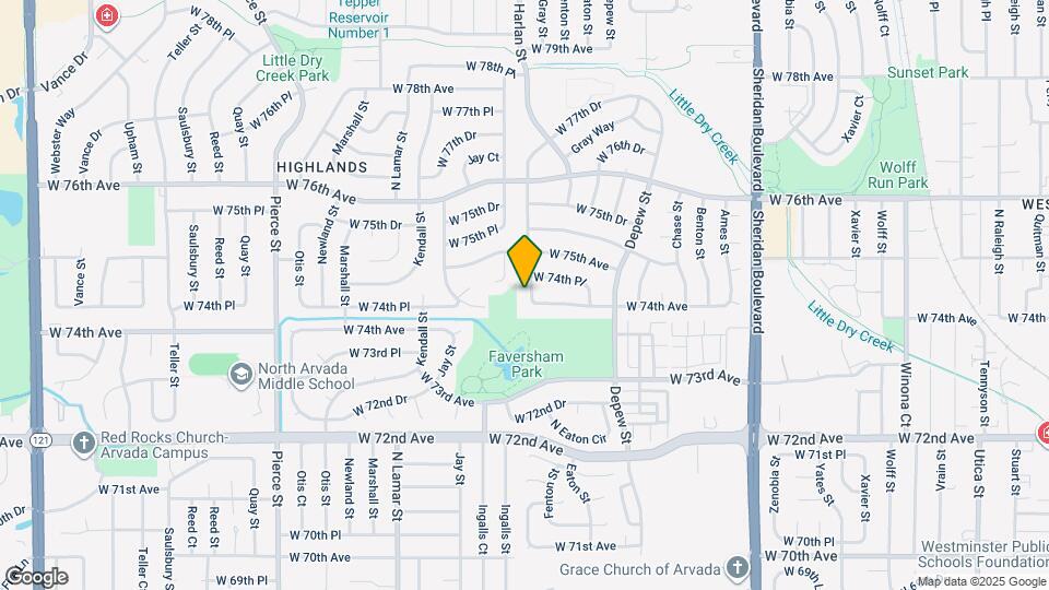 7421 Harlan Way Map and Location Details