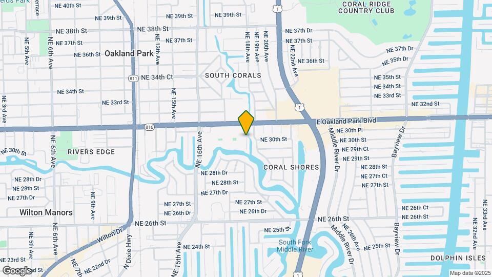 1816 E Oakland Park Blvd Mapa y Detalles de la Ubicación