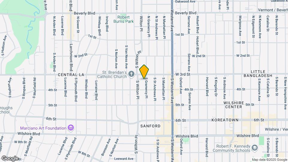 321 S Gramercy Pl Map and Location Details