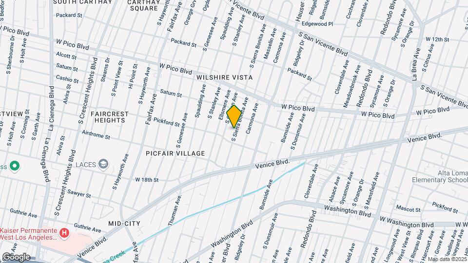 1539 S Sierra Bonita Ave Mapa y Detalles de la Ubicación