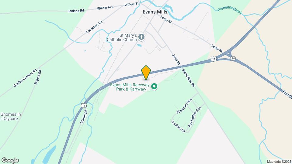 Evans Mills Speedway Map and Location Details