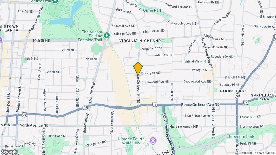 826 Ponce De Leon Pl NE Map and Location Details