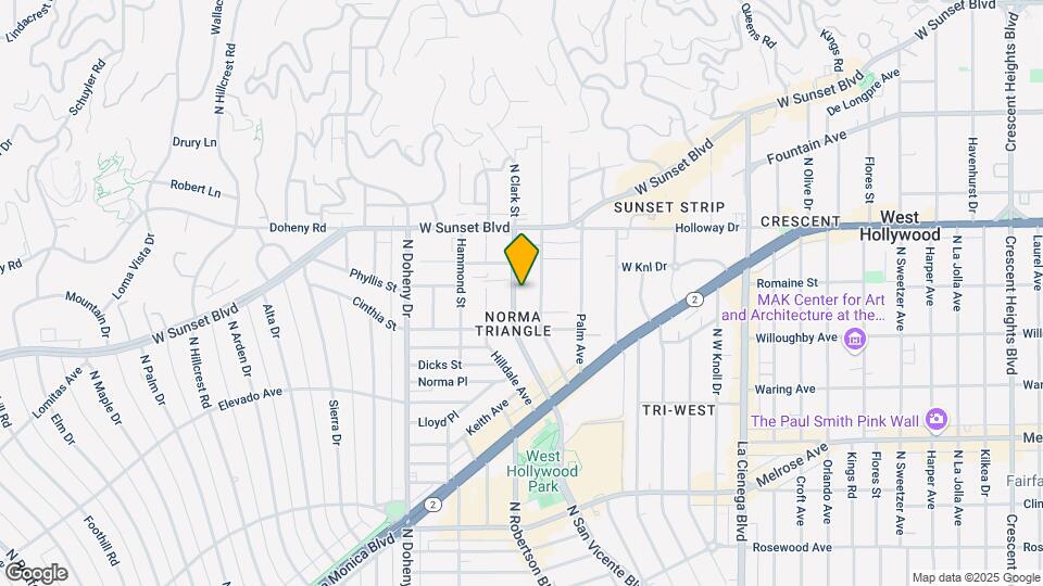 944 N San Vicente Blvd Mapa y Detalles de la Ubicación