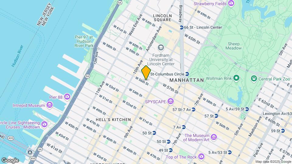 419 W 56th St Mapa y Detalles de la Ubicación