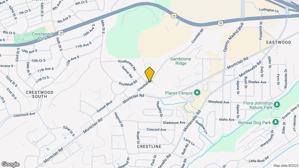 1241 Cresthill Rd Map and Location Details