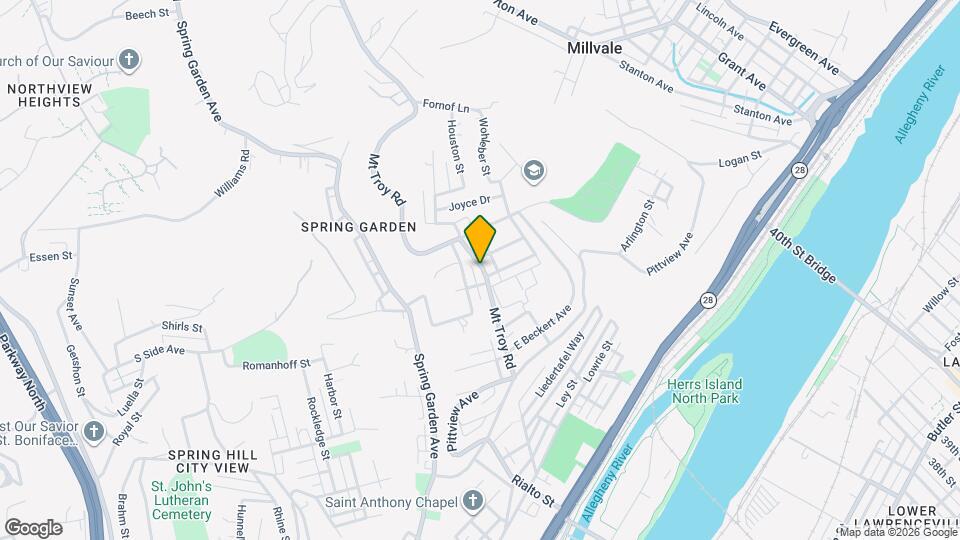 2411 Mount Troy Rd, Unit 2411 Mt. Troy Road, 2nd F Map and Location Details