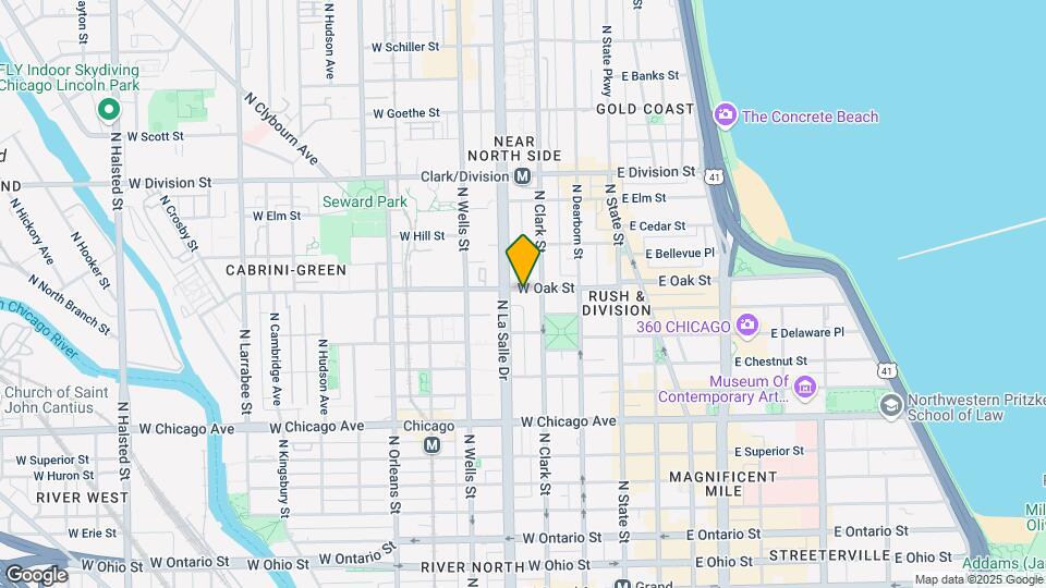 125 W Oak St Map and Location Details