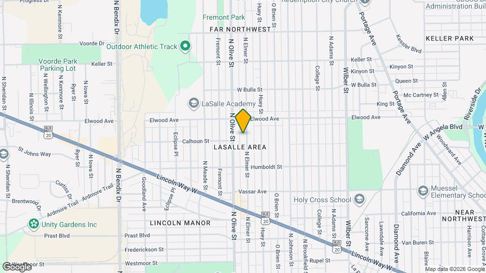 1329 N Elmer St Map and Location Details