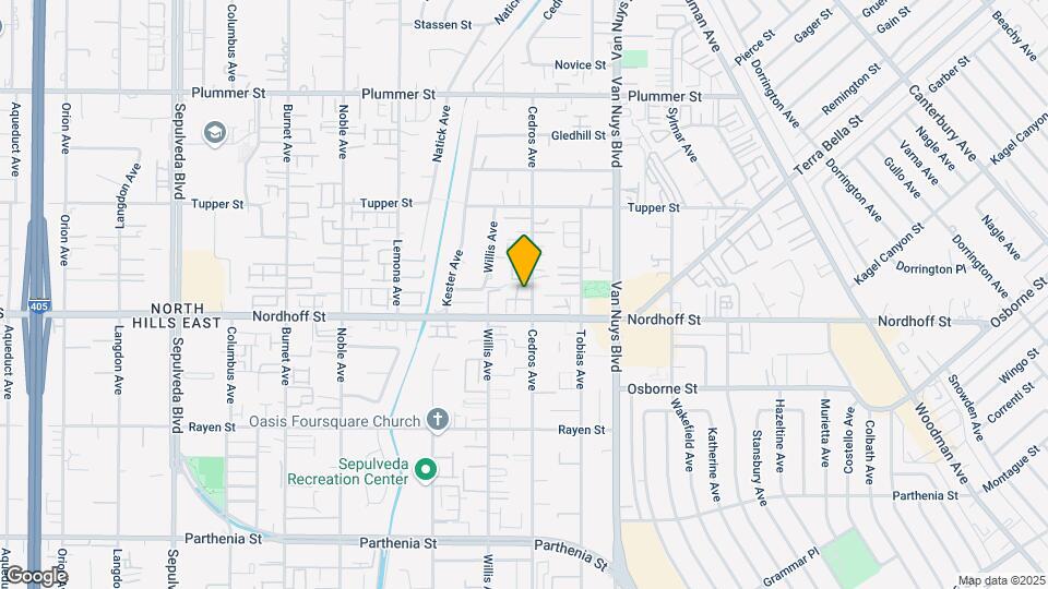 9127 Cedros Ave Map and Location Details