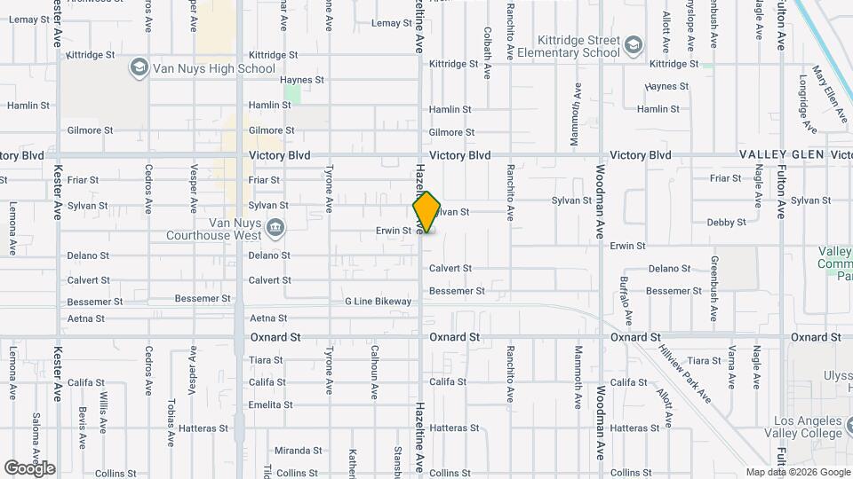 6222 Hazeltine Ave Map and Location Details