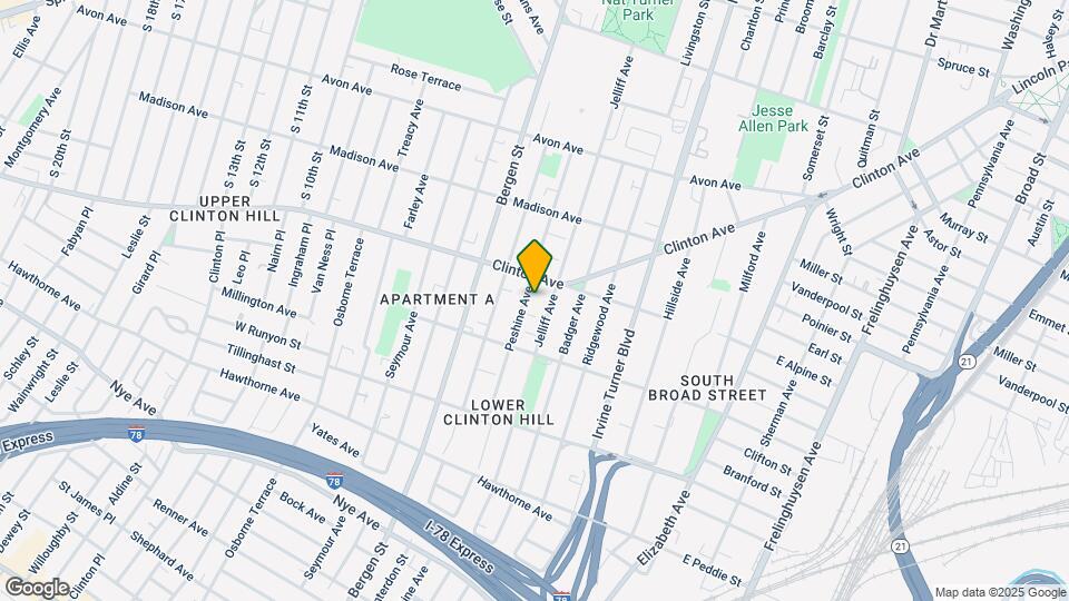 206 Peshine Ave, Unit 2 Map and Location Details