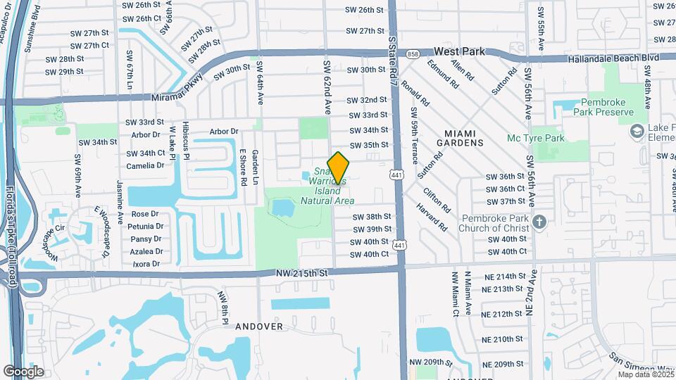 6168 SW 36th Ct Map and Location Details