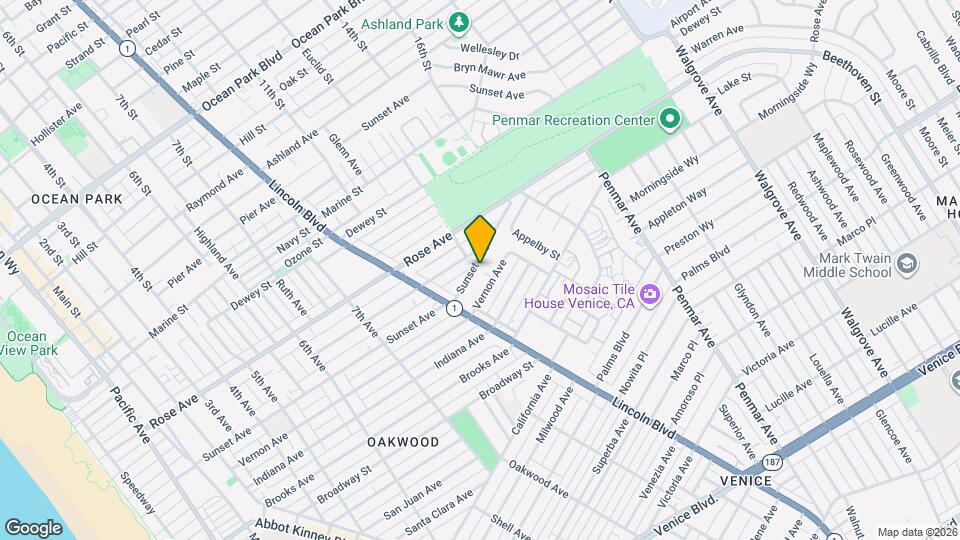 954 Sunset Ave Map and Location Details