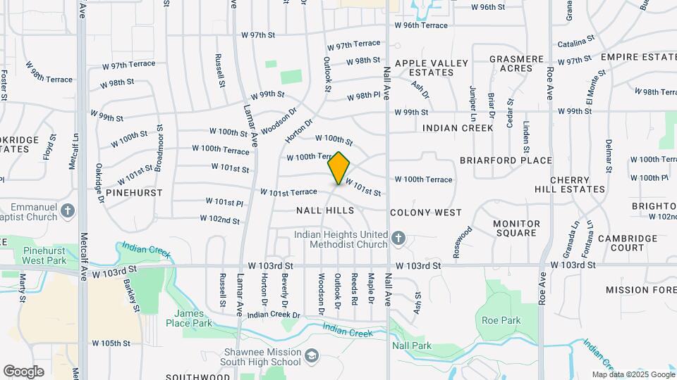 5718 W 101st Terrace Map and Location Details