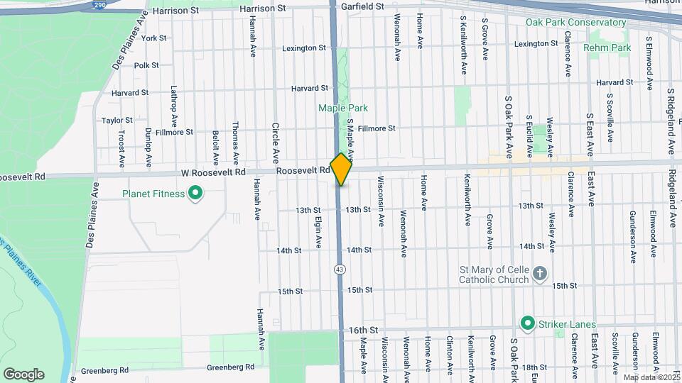 1227 S Harlem Ave Map and Location Details