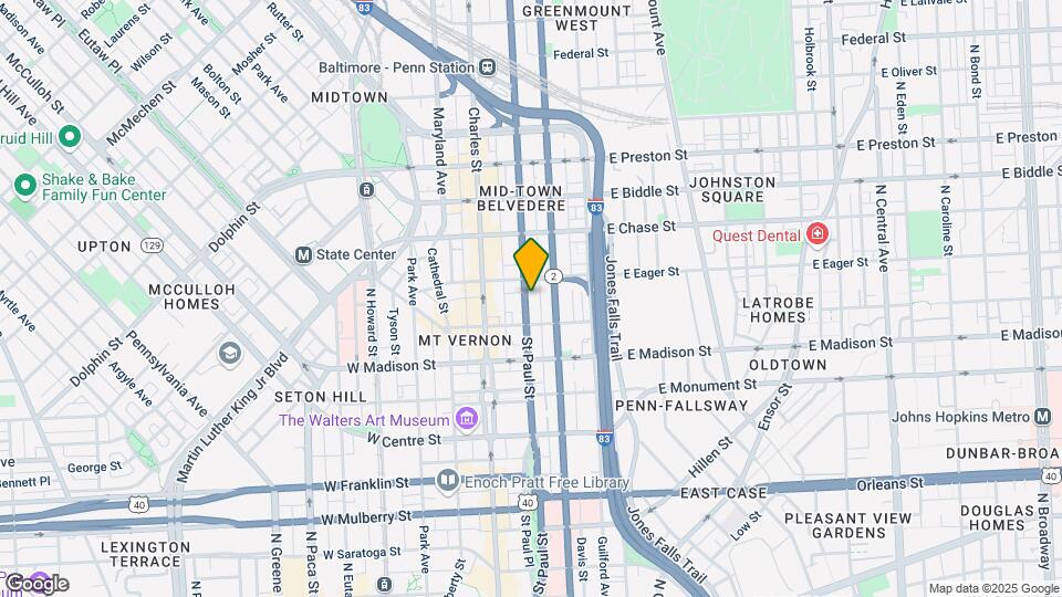 925 Saint Paul St Map and Location Details