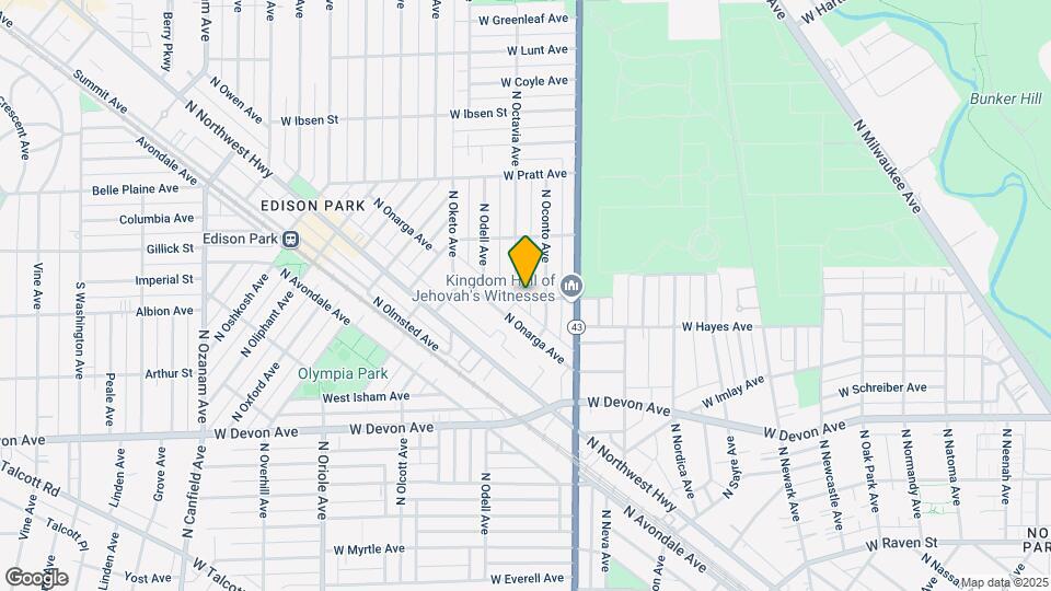 6623 N Octavia Ave Map and Location Details