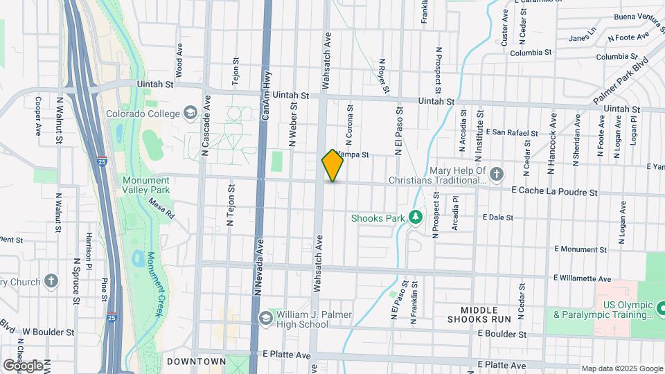 415 E Cache La Poudre St Map and Location Details