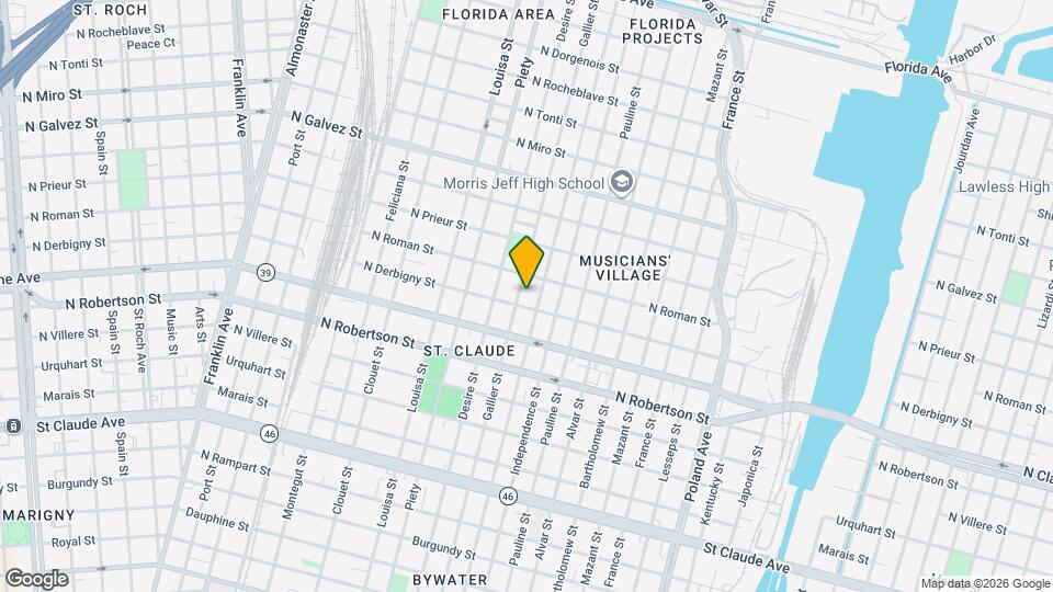 1713 Gallier St, Unit B Map and Location Details