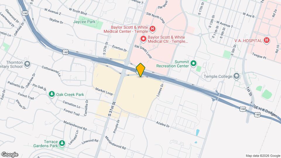 Furnished Studio-Temple Map and Location Details