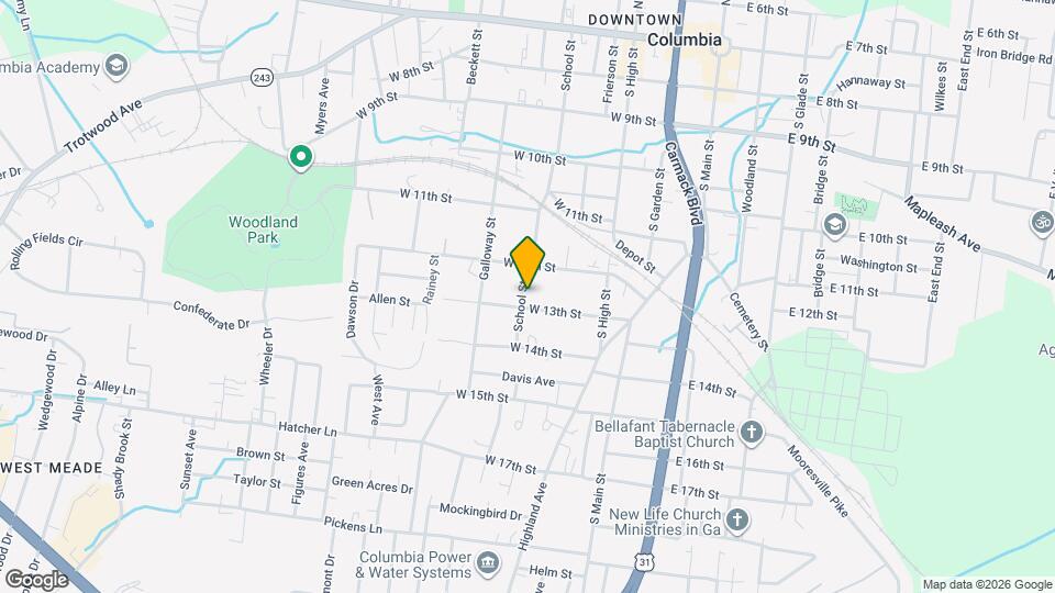 1315 School St Map and Location Details