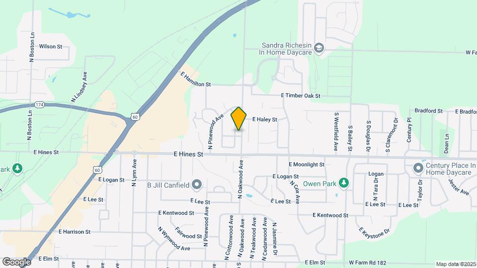 704 N Cottonwood Ave Map and Location Details