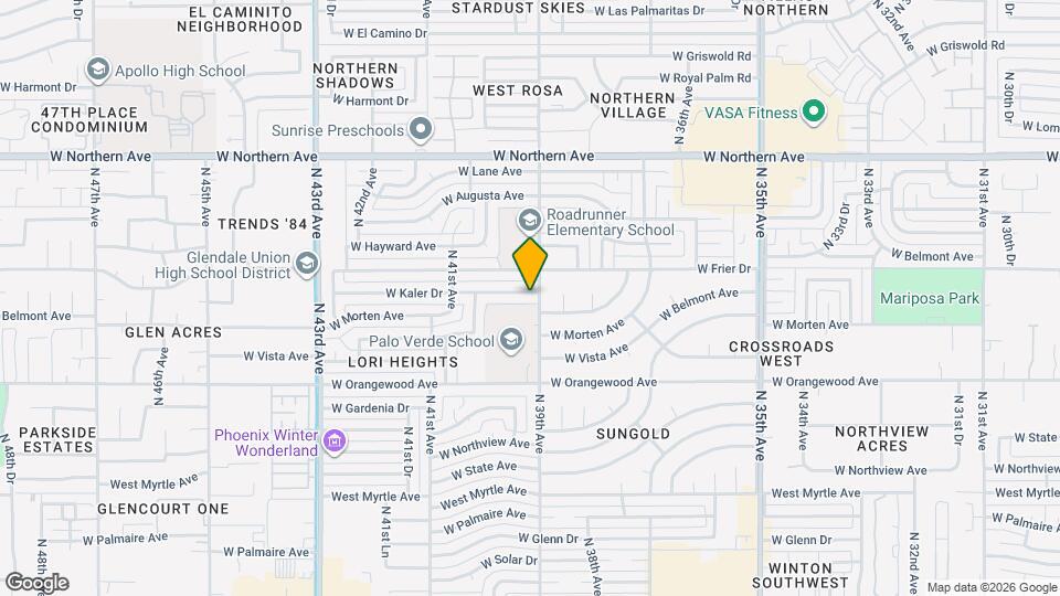 3907 W Kaler Dr Map and Location Details